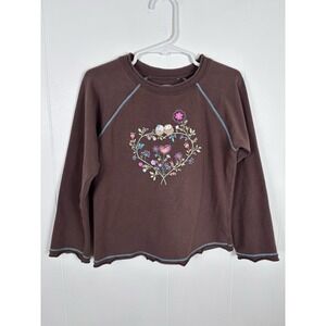 Vintage Y2K Carter's Brown Owl Girls Long Sleeve Shirt Embroidered Size‎ 5Y-6Y